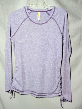 Lucy Lavender Long-Sleeve Jersey Top with Side Ties Athletic Active Wear
